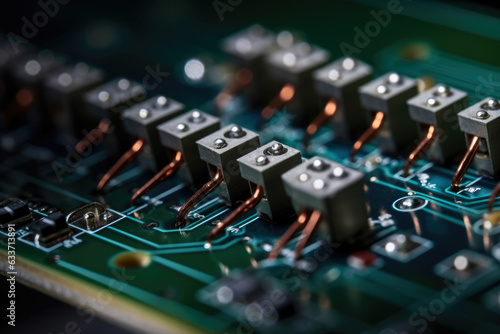 High-Resolution Image of Soldered Resistors on PCB with Detailed Focus on Their Connections