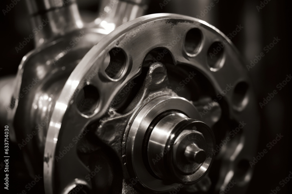 Macro image of a valve wheel, displaying its rugged texture and the intricate mechanisms that control fluid flow in industrial systems Macro image of a valve wheel, displaying its rugged texture and the intricate mechanisms that control fluid flow in industrial systems