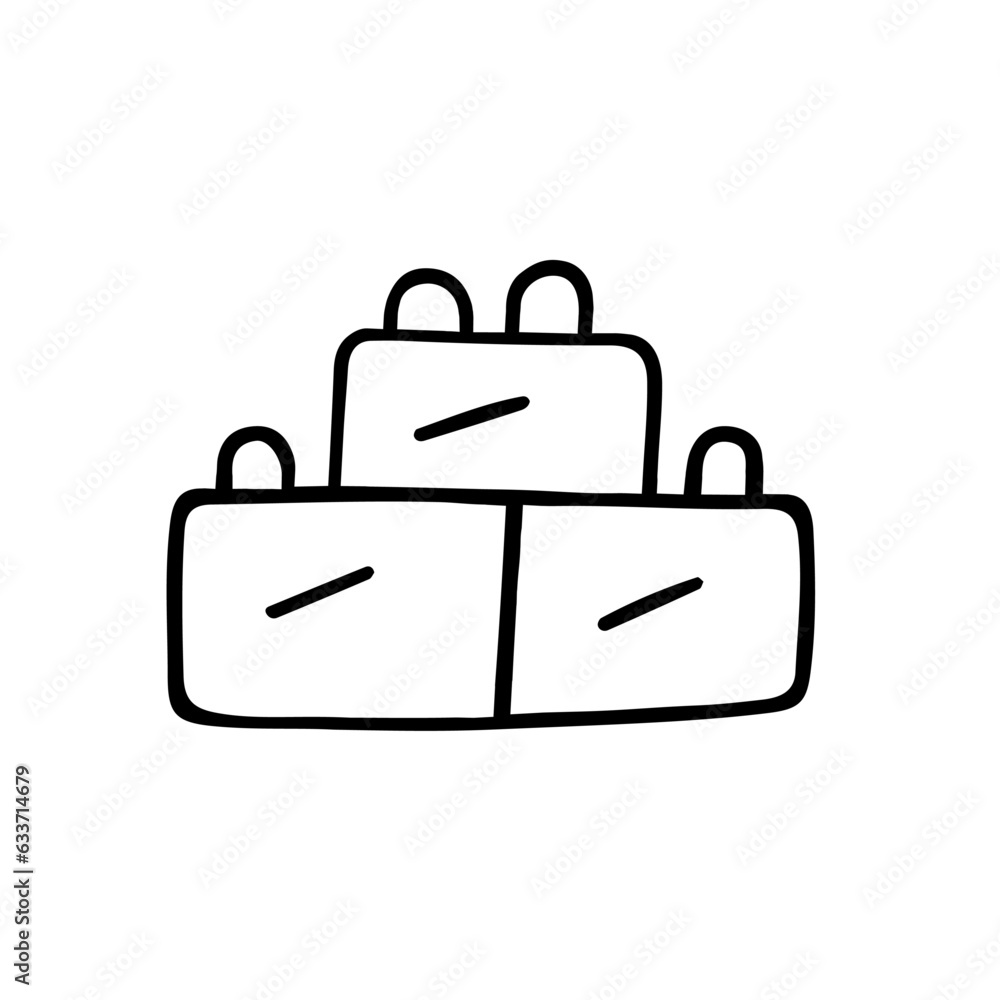 Hand drawn vector illustration of children's constructor. Hand drawn vector illustration of children's constructor.