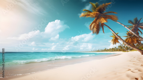 Tropical beach with sand summer holiday background  © AhmadSoleh