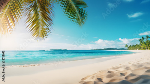 Tropical beach with sand summer holiday background 