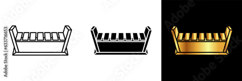 The Saron Icon captures the essence of Indonesian gamelan music, evoking melodic tones and cultural richness in traditional performances.