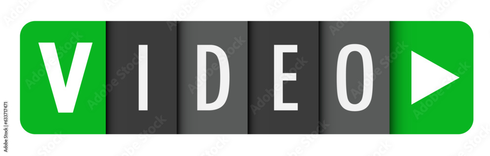 VIDEO gray and green vector typography banner VIDEO gray and green vector typography banner