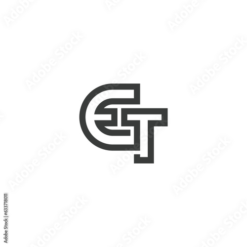 ET, TE, Abstract initial monogram letter alphabet logo design