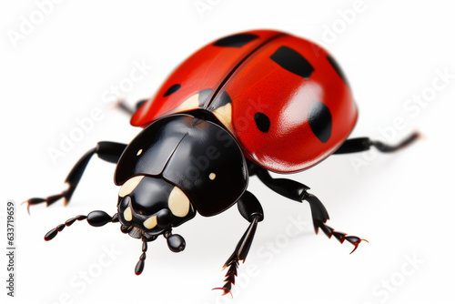 red ladybird on white background generated with ai © tiero