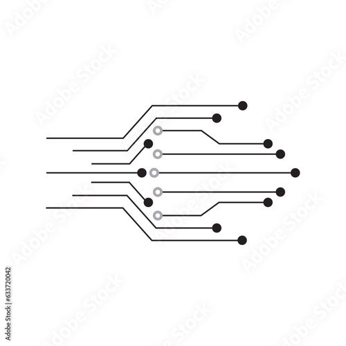 Chip Digital Logo abstract Artificial Intelligence AI vector design Linear Outline style