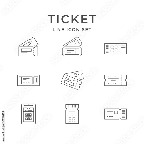 Set line icons of ticket