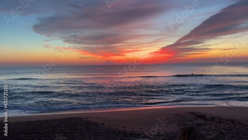 Dramatic colors of sunrise in Ormond Beach, Florida.