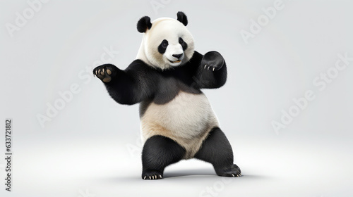 Cool cheerful cartoon style panda dancing salsa