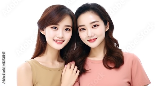 Asian Teenage Girls Beautiful Smiling Happy To Meet