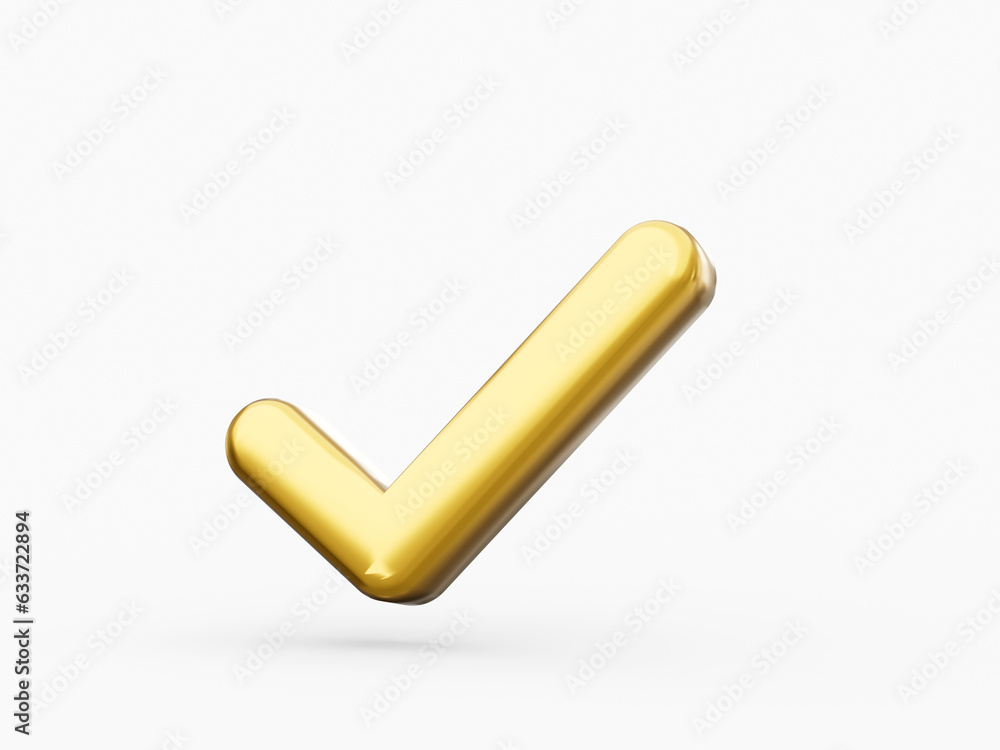 3d Golden Shiny Check Mark Symbol Icon Isolated On White Background 3d Illustration 3d Golden Shiny Check Mark Symbol Icon Isolated On White Background 3d Illustration