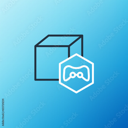 Line NFT Digital crypto art icon isolated on blue background. Non fungible token. Colorful outline concept. Vector