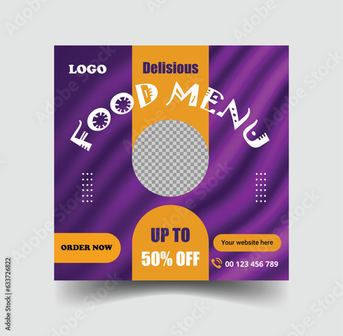 Modern Corporate Food Social Media Post Design Template.