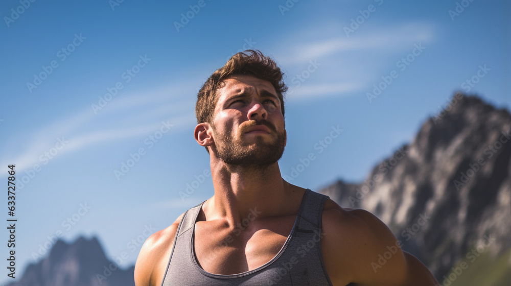 A Man's Reverie amidst the Majestic Mountainscape A Man's Reverie amidst the Majestic Mountainscape