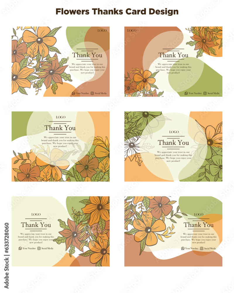 Thanks Card with flower Design trends