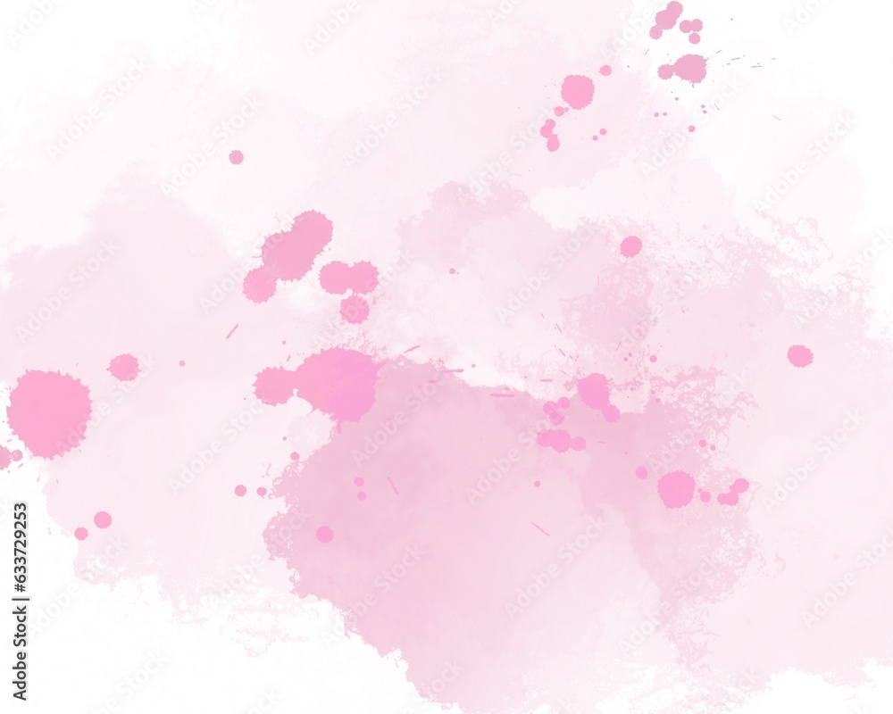 Abstract splashed watercolour background in pink shades