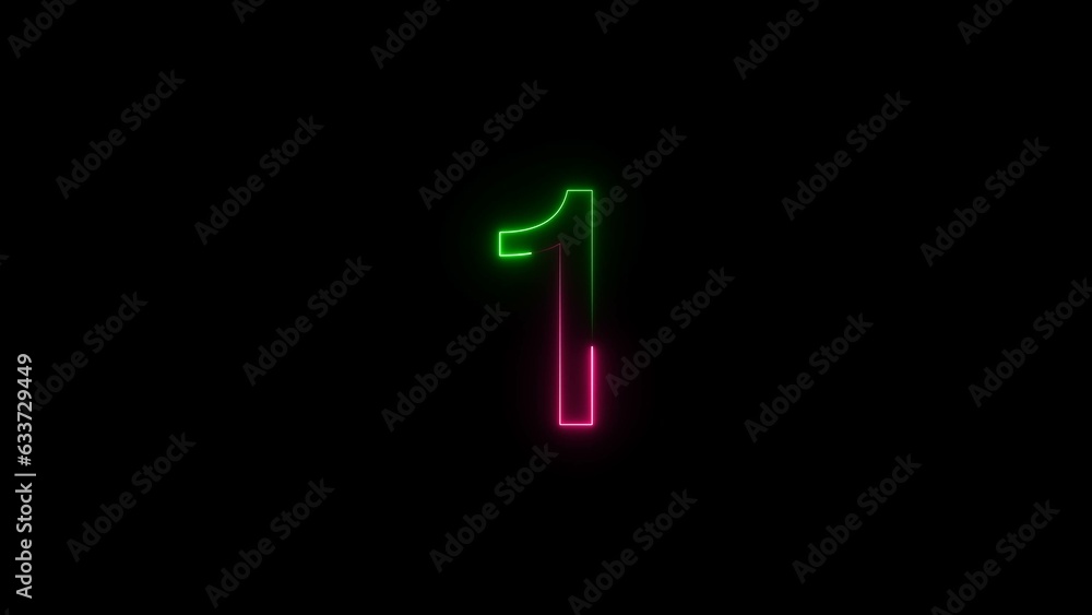 abstract neon countdown number illustration background abstract neon countdown number illustration background