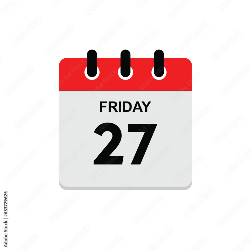 Fototapeta premium 27 friday icon with white background, calender icon