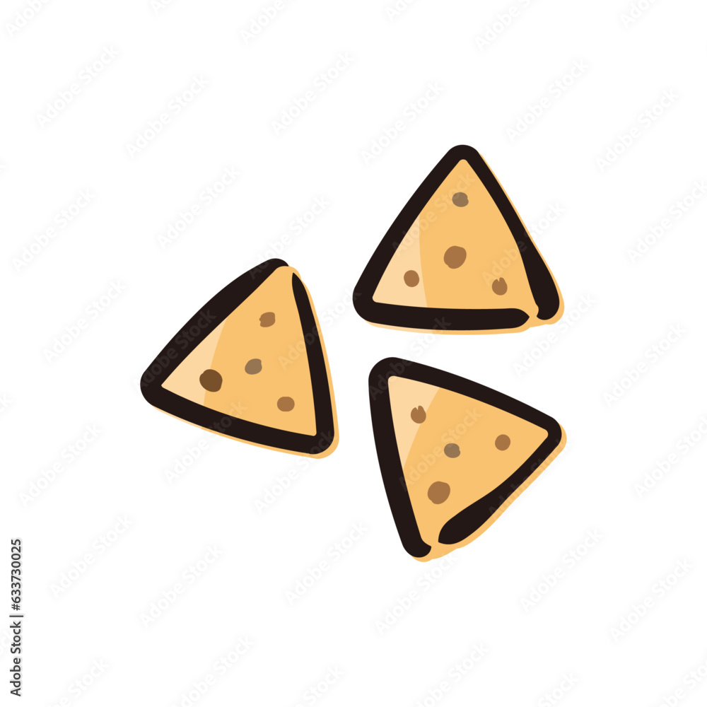 Tortilla chips - Mexico icon/illustration (Hand-drawn line, colored version) Tortilla chips - Mexico icon/illustration (Hand-drawn line, colored version)