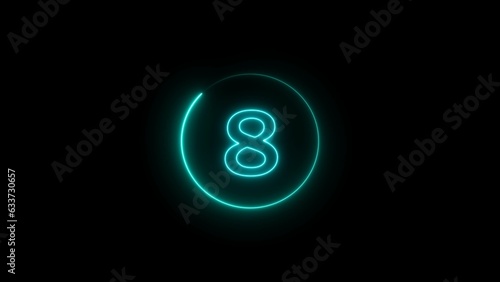abstract glowing neon count down number illustration background