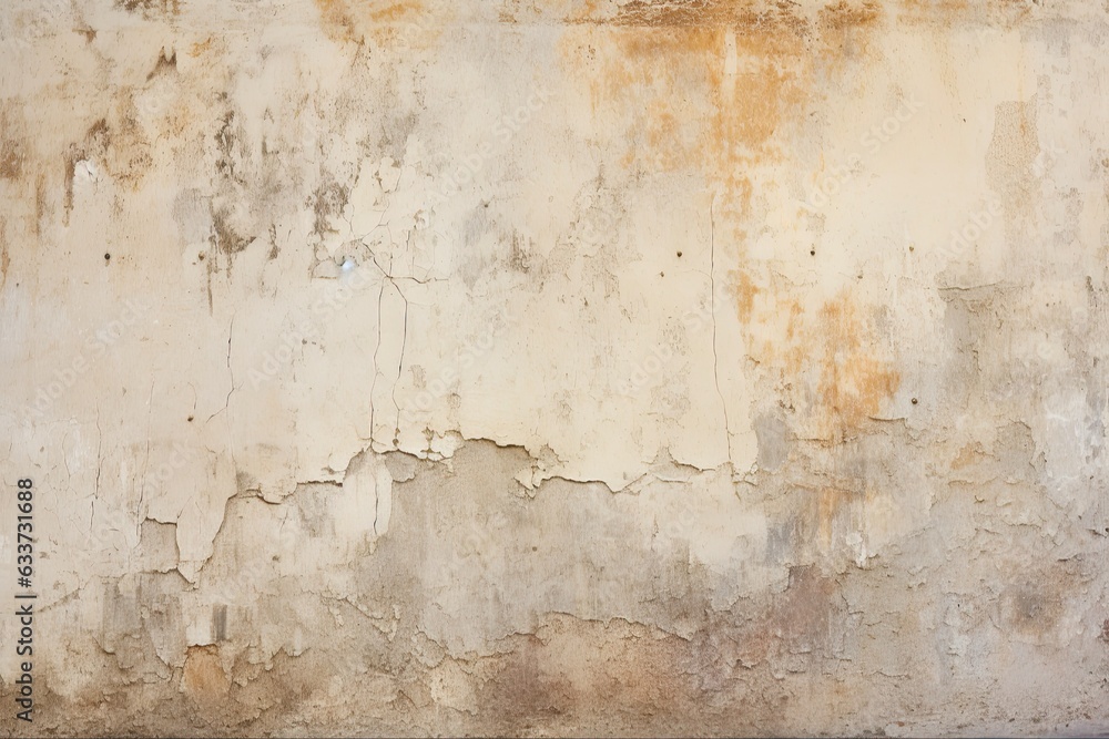 Stucco Wall Texture with Grunge Effect for Rustic Background and Copy Space. Generative AI