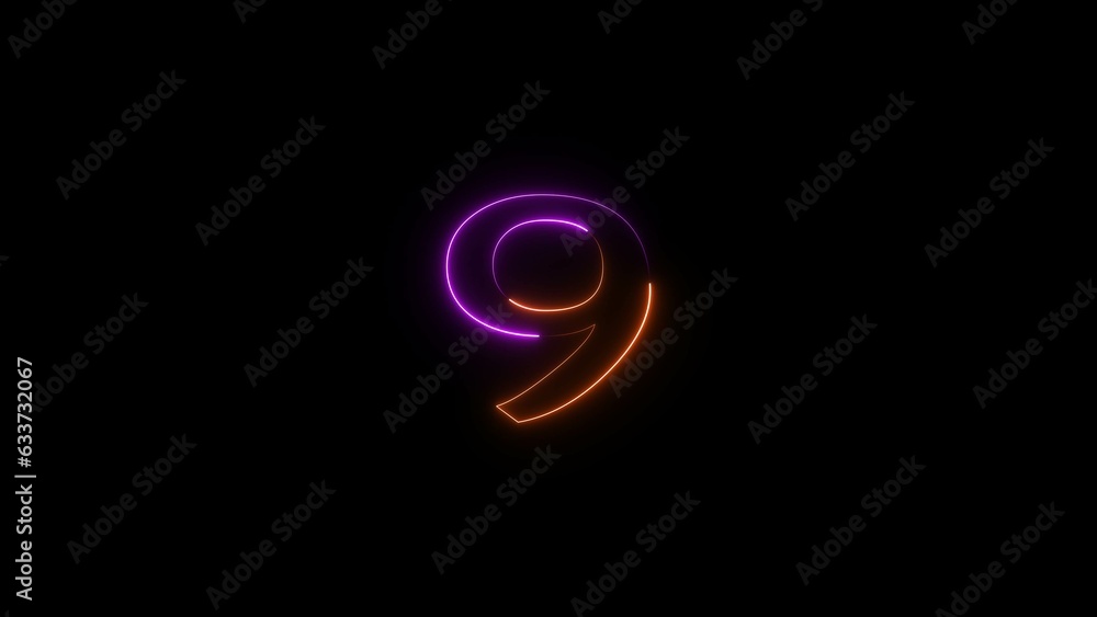 abstract glowing neon count down number illustration background abstract glowing neon count down number illustration background