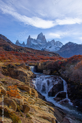 Hidden waterfalls - Fitz Roy - Patagonia - Argentina - El Chalten - South America - Autumn