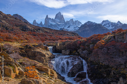 Hidden waterfalls - Fitz Roy - Patagonia - Argentina - El Chalten - South America - Autumn