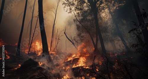 fire in forest deforestation