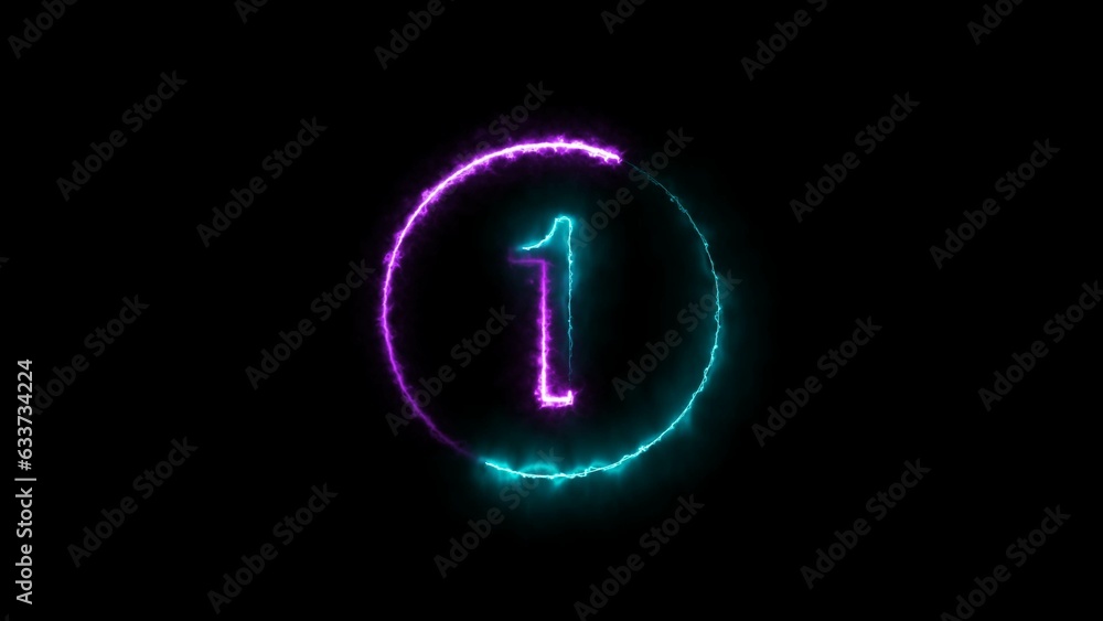 abstract glowing neon count down number illustration 4k abstract glowing neon count down number illustration 4k
