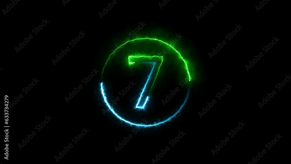 abstract glowing neon count down number illustration 4k abstract glowing neon count down number illustration 4k