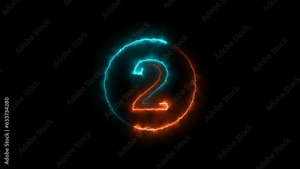 abstract glowing neon count down number illustration 4k abstract glowing neon count down number illustration 4k