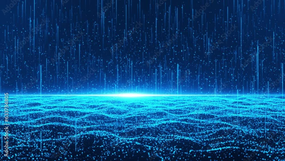 4K Digital Blue technology plexus lines motion graphics background ...