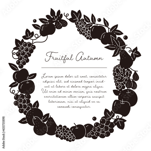 秋のフルーツデザインフレーム