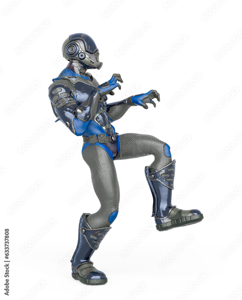 futuristic astronaut is doing a halloween walk in white background futuristic astronaut is doing a halloween walk in white background