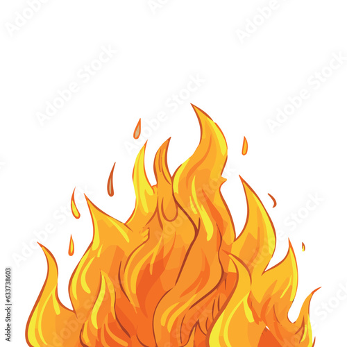 Tongues of flame. Red flame in abstract style. Flat fire. Fire sign. Vector illustration