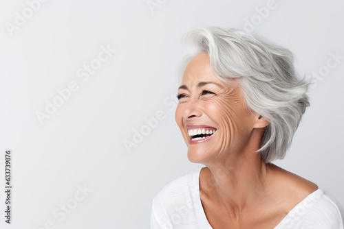 Closeup Portrait of a beautiful healty Elderly woman