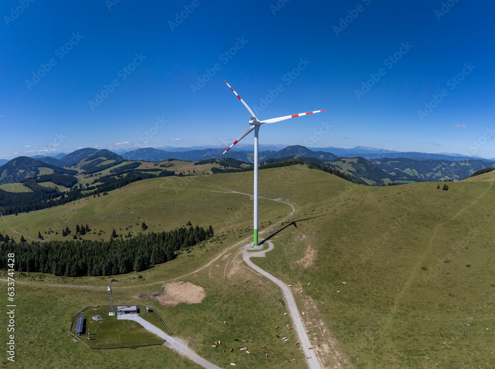 Wind turbine for energy production in Styria, Austria ( Sommeralm)