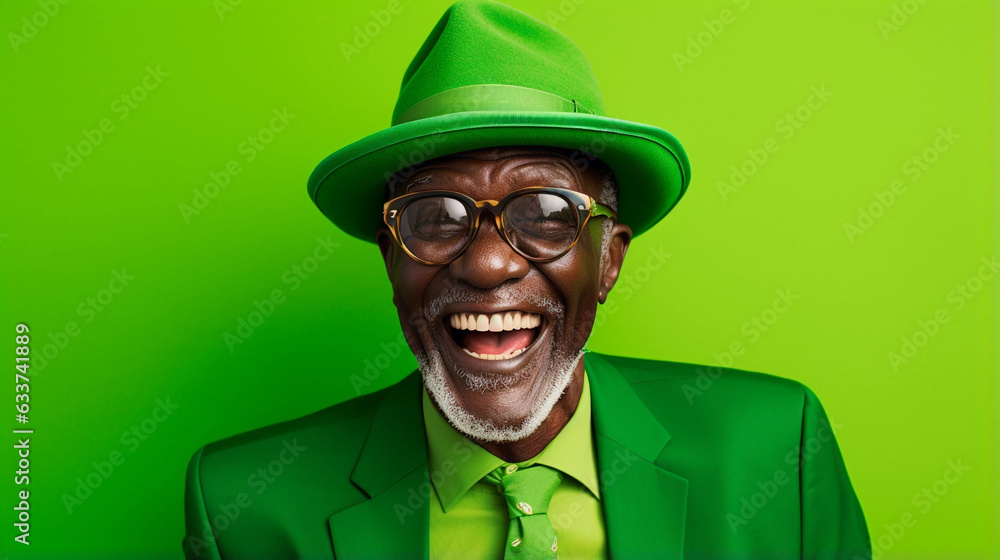 Smiling Elderly Man with a Green Hat Smiling Elderly Man with a Green Hat