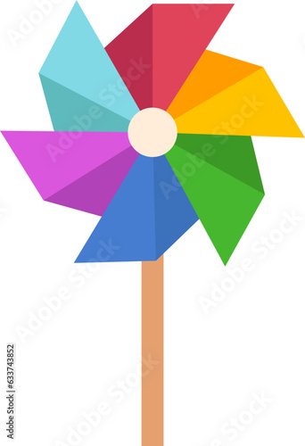 Cute Paper Windmill Illustration