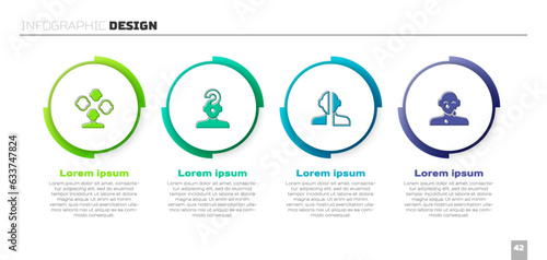 Set Schizophrenia, Human with question mark, Bipolar disorder and Tear cry eye. Business infographic template. Vector