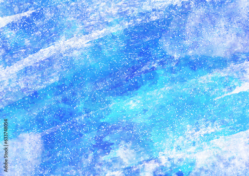 青と水色の吹雪のようなざらざらした背景素材
