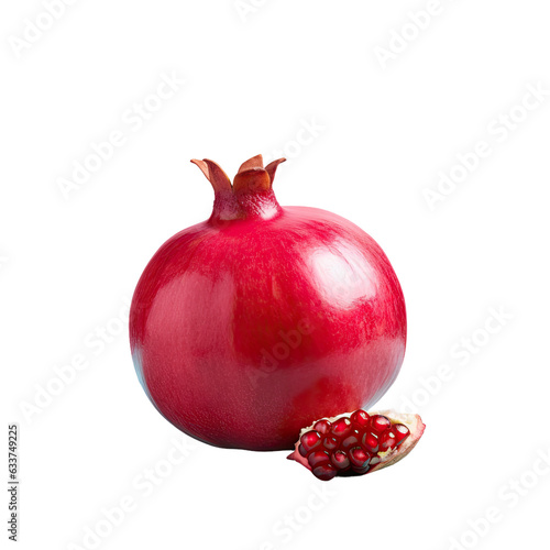 transparent background pomegranate fruit isolation