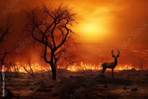 Extreme heatwave causes widespread drought and wildfires.