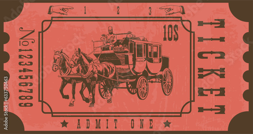 stagecoach ticket in vintage style