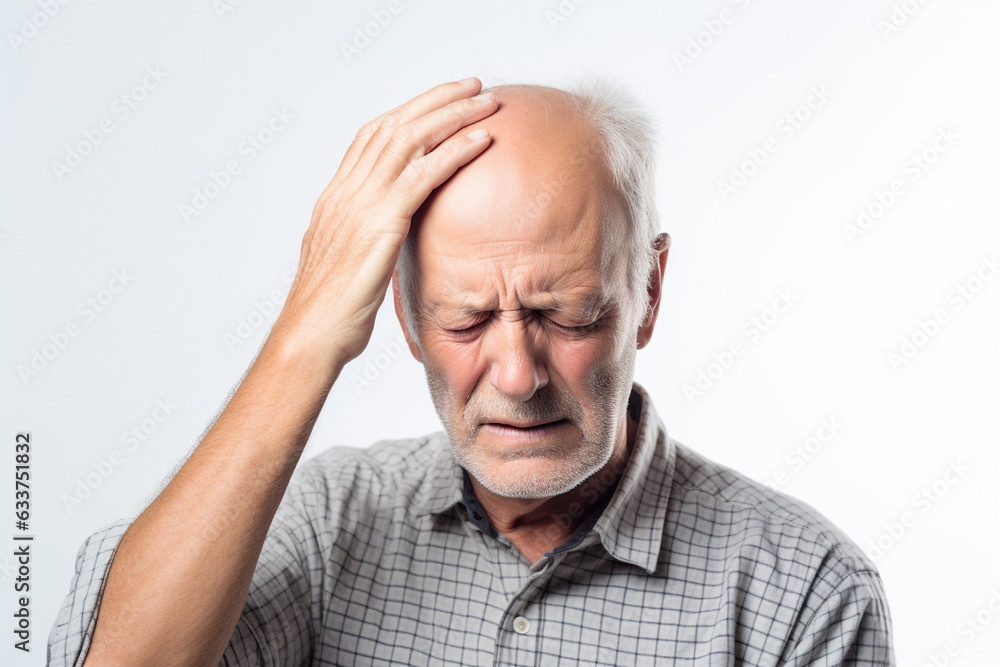 Portrait of a person with headache Portrait of a person with headache