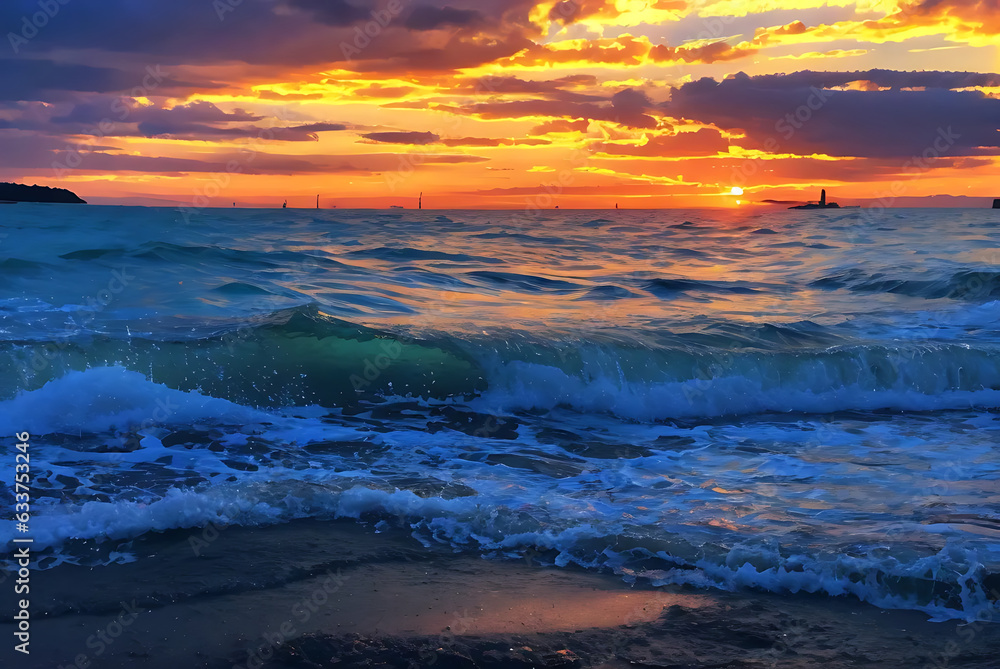 Fototapeta premium sunset on the beach