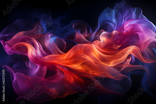 abstract futuristic background, yellow, blue, colorfull smoke
