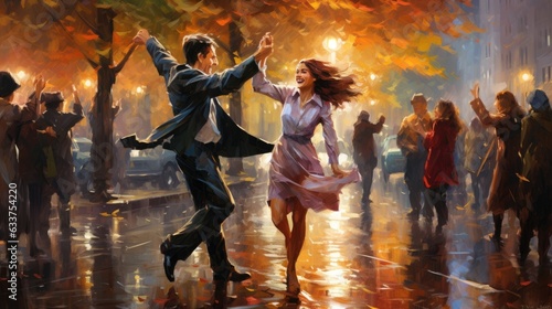Dancing in the rain, unexpected joy ensues. © HandmadePictures