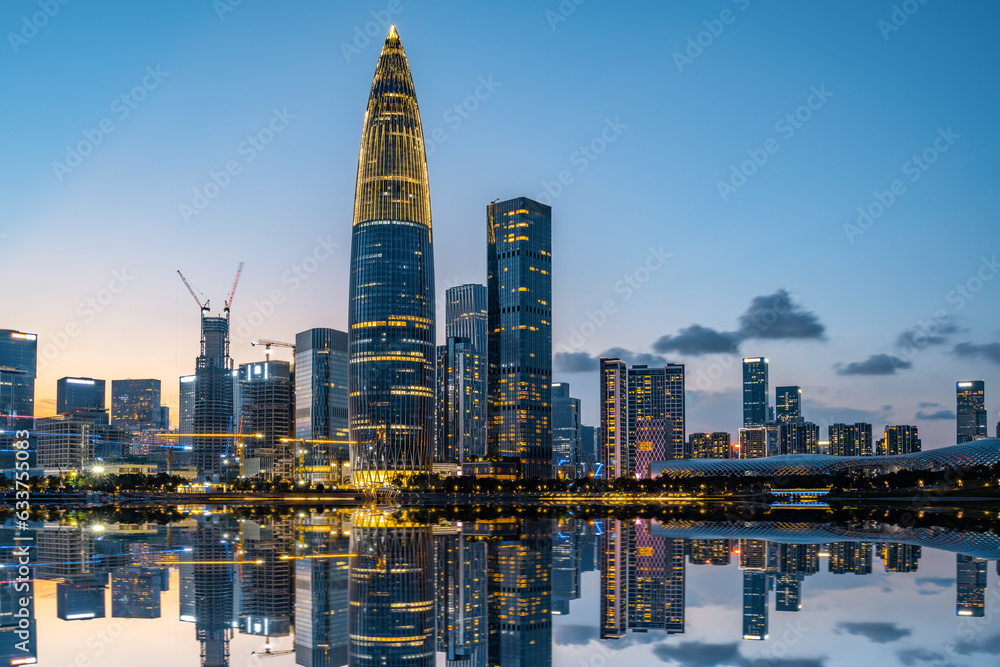 Obraz premium Shenzhen, China city night scene